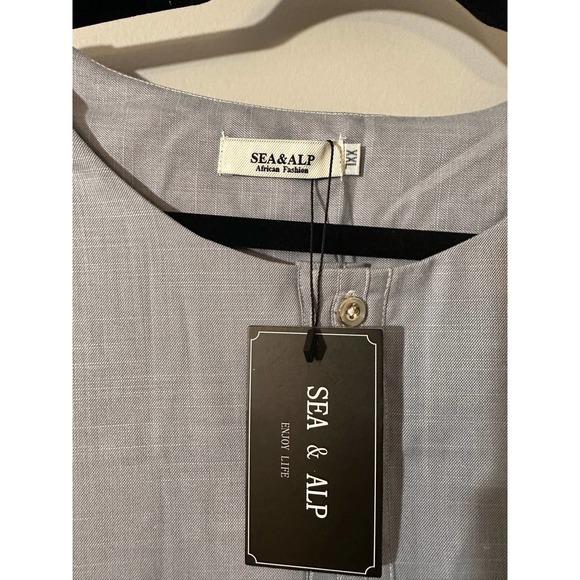 COPY - Sea and Alp African Mens Suit shirt and pants Dashiki Traditional- XXL - Picture 3 of 7